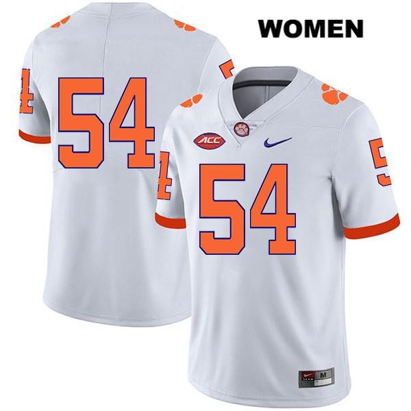 Women's Clemson Tigers #54 Mason Trotter Stitched White Legend Authentic Nike No Name NCAA College Football Jersey SCU1146HM